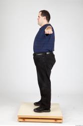 Whole Body Man White Casual Overweight Studio photo references